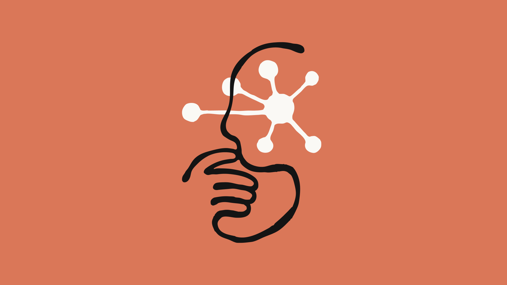 Claude illustration of a person thinking alongside a connected network